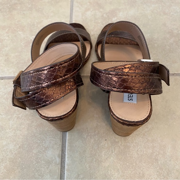 Steve Madden Brown Metallic Wedge Heels 8.5 - Picture 5 of 11